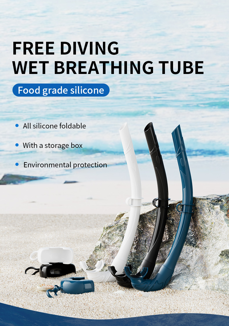 Top Selling Portable Full Silicone Scuba Free Diving Wet Snorkel Tube for Adult details