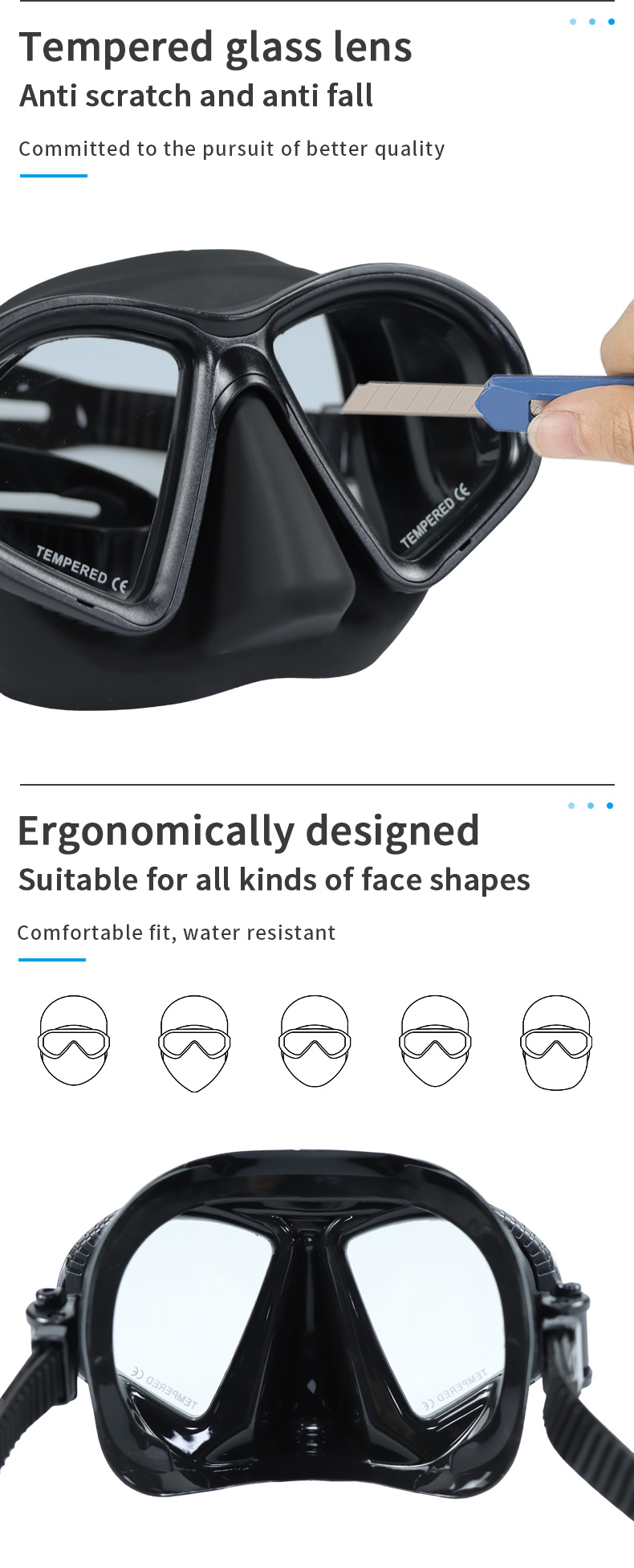 Swimming Goggle Carbon Tube Spearfishing Freediving Mask Snorkel Set Other Swimming & Diving Products factory