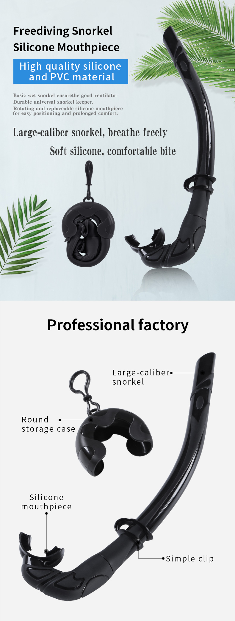 Top Selling Portable Full Silicone Scuba Free Diving Wet Snorkel Tube for Adult manufacture