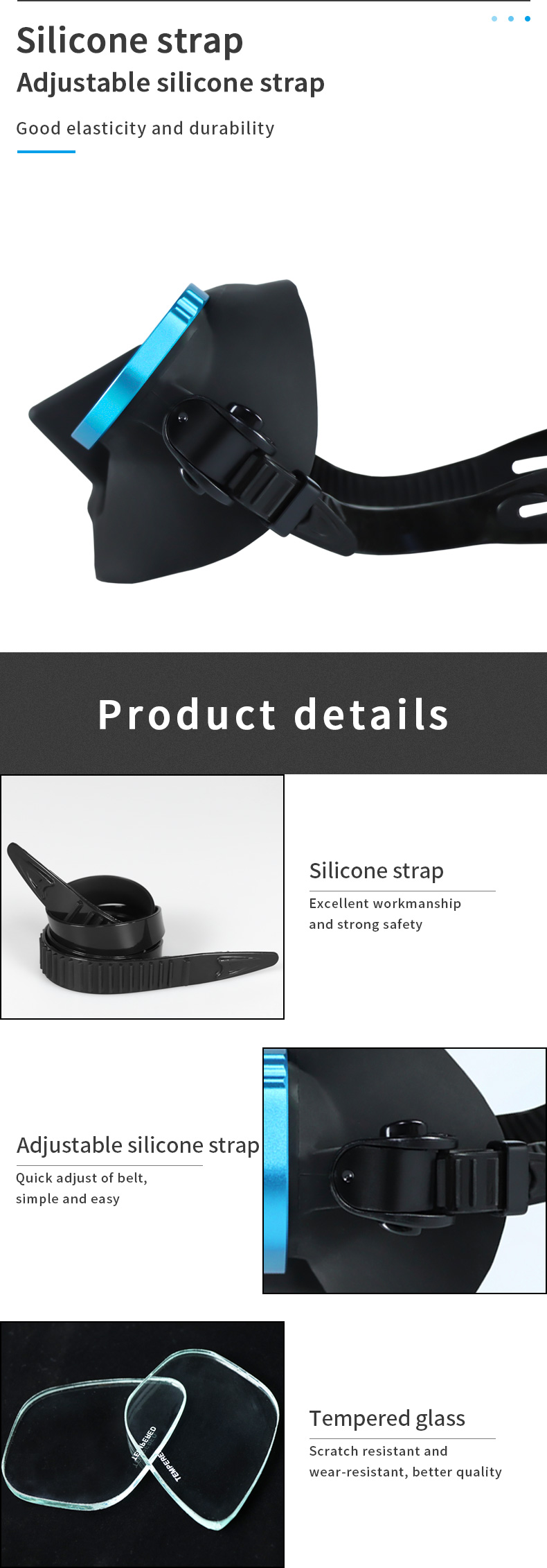 Low Volume Black and Transparent Silicone Free diving Mask factory