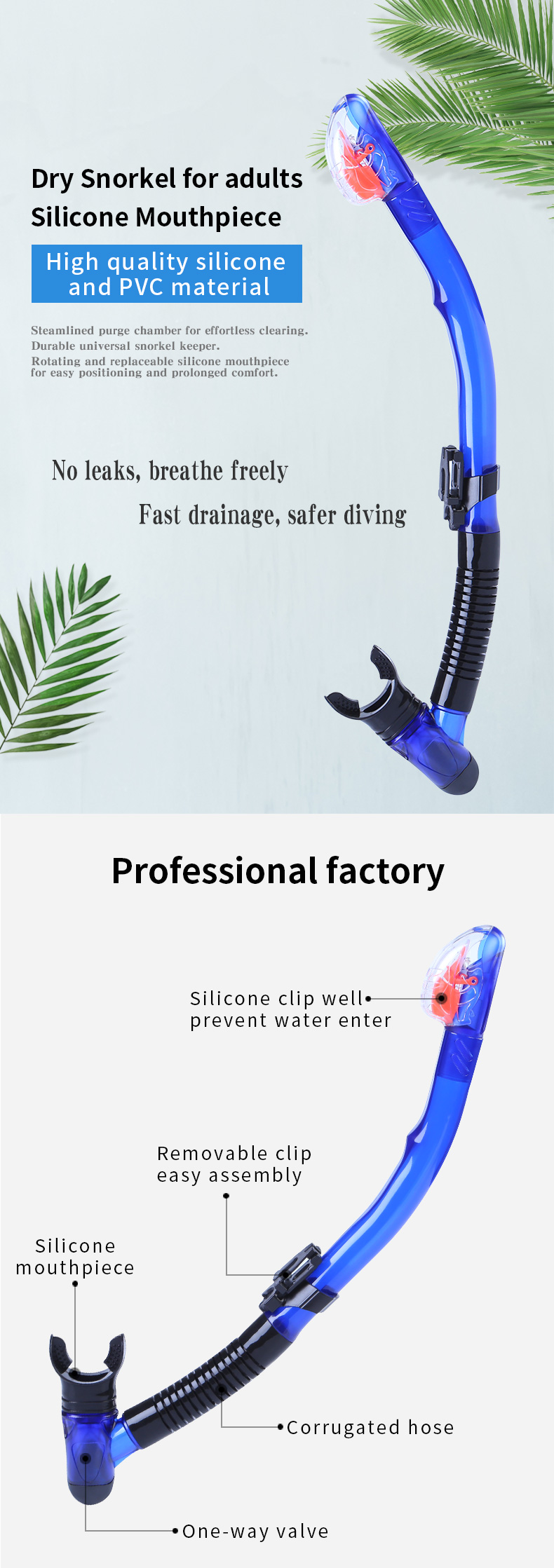 Factory Stock Fast Ship Customized Logo Snorkeling Diving Swimming Flipper Pocket Underwater Snorkeling Equipment Diving Set manufacture