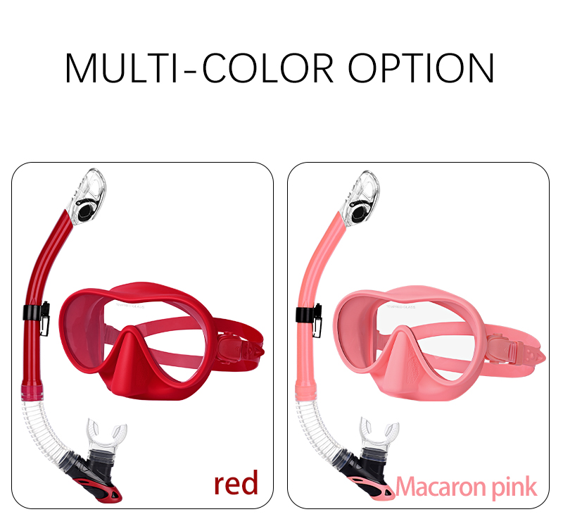 ZMZ DIVE coated Tempered Glass single lens scuba diving Goggles Dry Top snorkeling Mask and Snorkel Set supplier