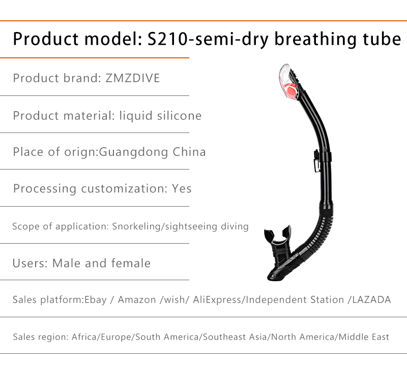 ZMZ DIVE coated Tempered Glass single lens scuba diving Goggles Dry Top snorkeling Mask and Snorkel Set supplier