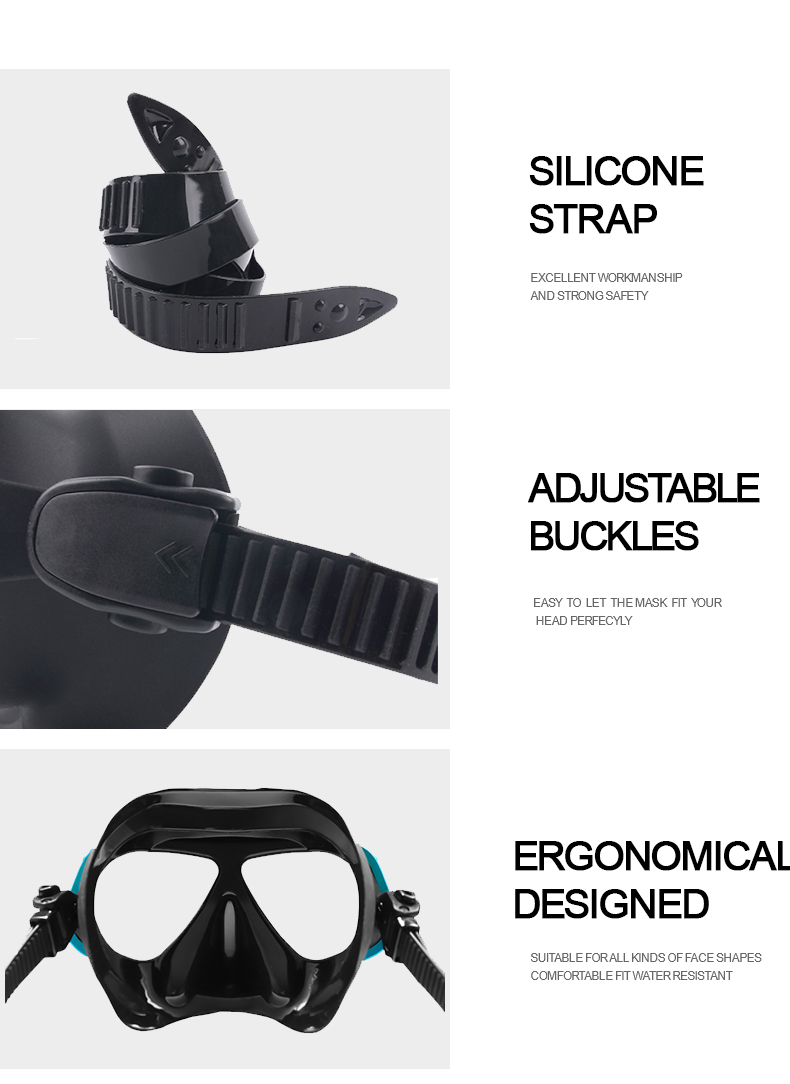 New all-inclusive silicone diving goggles solid color single-sided diving mask free diving mask supplier