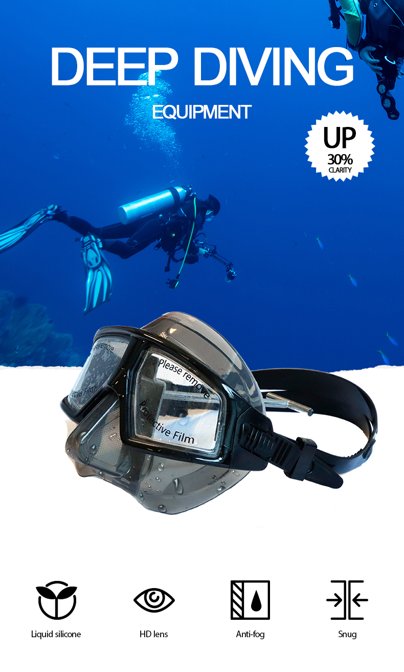 Light type Resin Lens Anti-Fog Free Diving Mask supplier