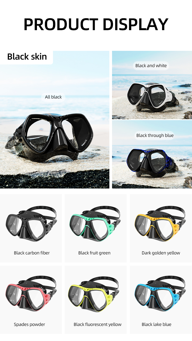 Custom Hot Sale Colorful single lens Diving Mask freediving low volume Tempered Glass Scuba Mask for Diving manufacture