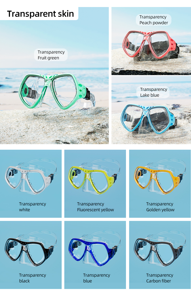 Custom Hot Sale Colorful single lens Diving Mask freediving low volume Tempered Glass Scuba Mask for Diving manufacture