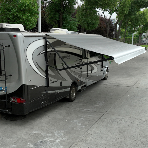 Protect yourself from the sun and rain with the convenience of an electric camper awning."