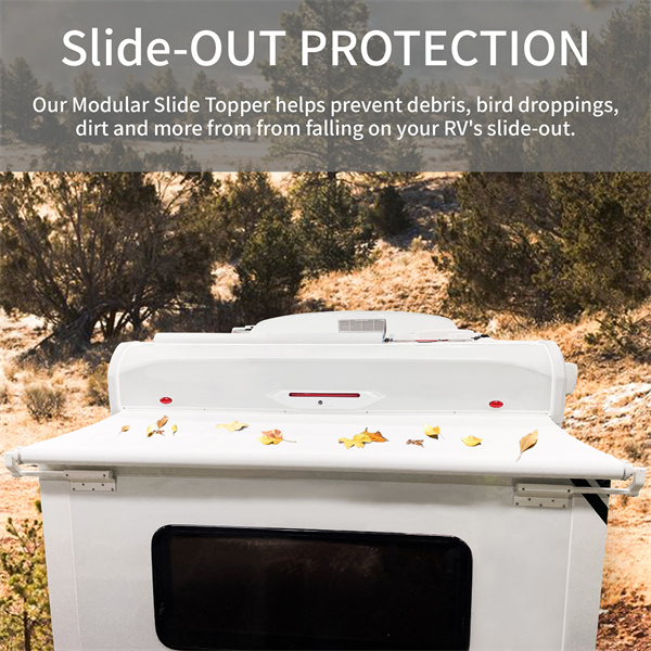 Easy to operate slide-out awning topper installation
