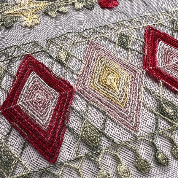 Eco-friendly lace embroidery practices.