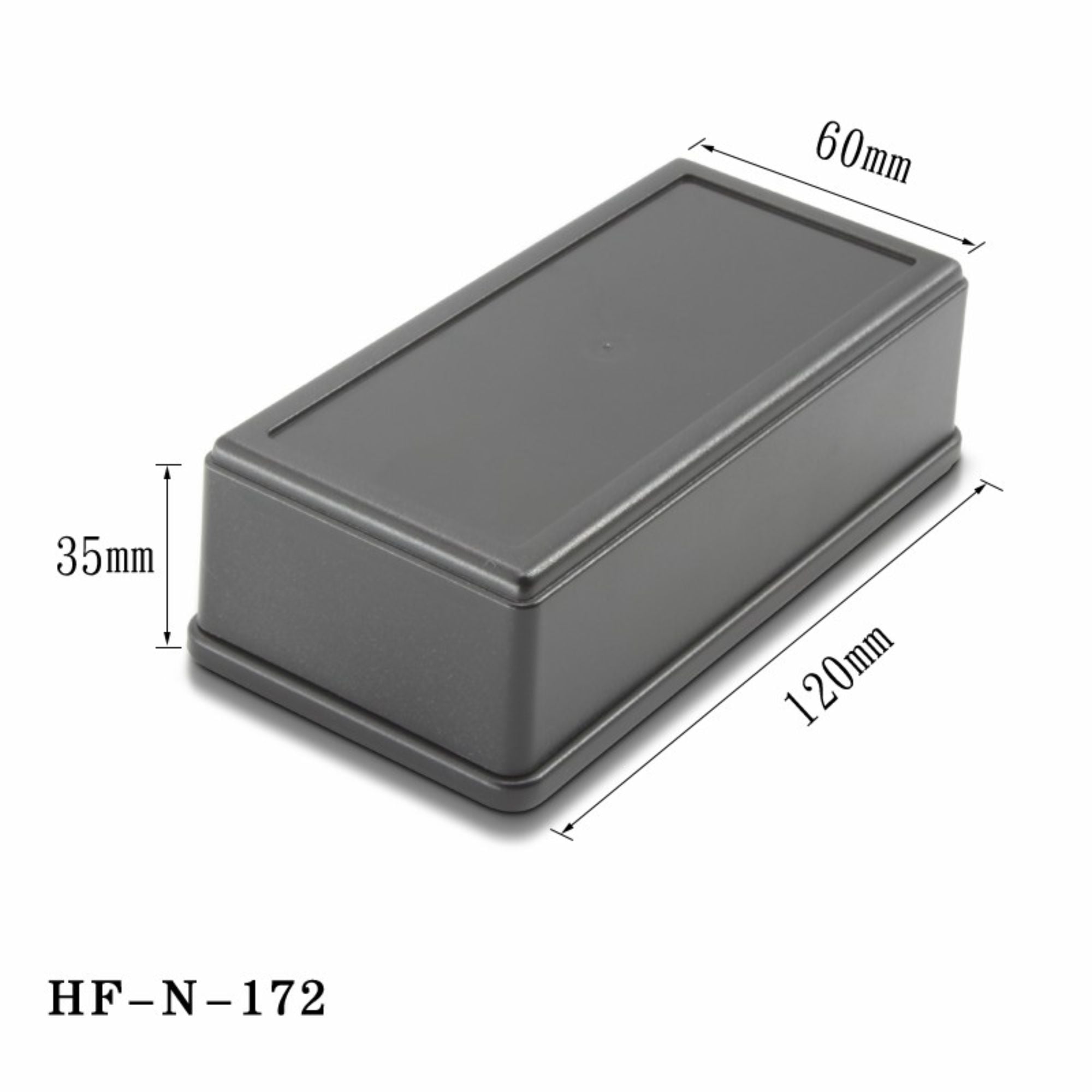 لوحة PCB مخصصة HF-N-172 صغيرة سوداء الكهرباء البلاستيكية ABS غطاء مشروع إلكترونيات