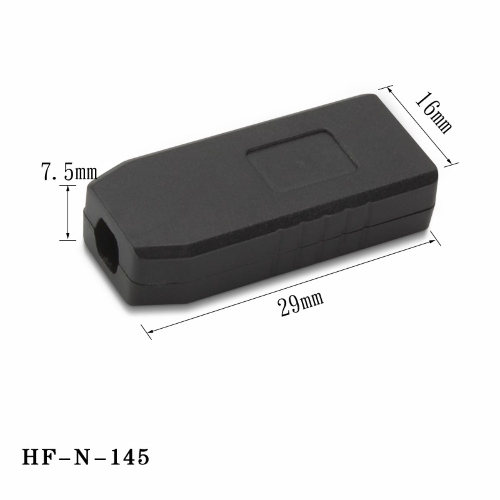 علبة إلكترونية صغيرة مخصصة HF-N-145 سوداء للاستخدام في المعدات الإلكترونية لمنفذ USB