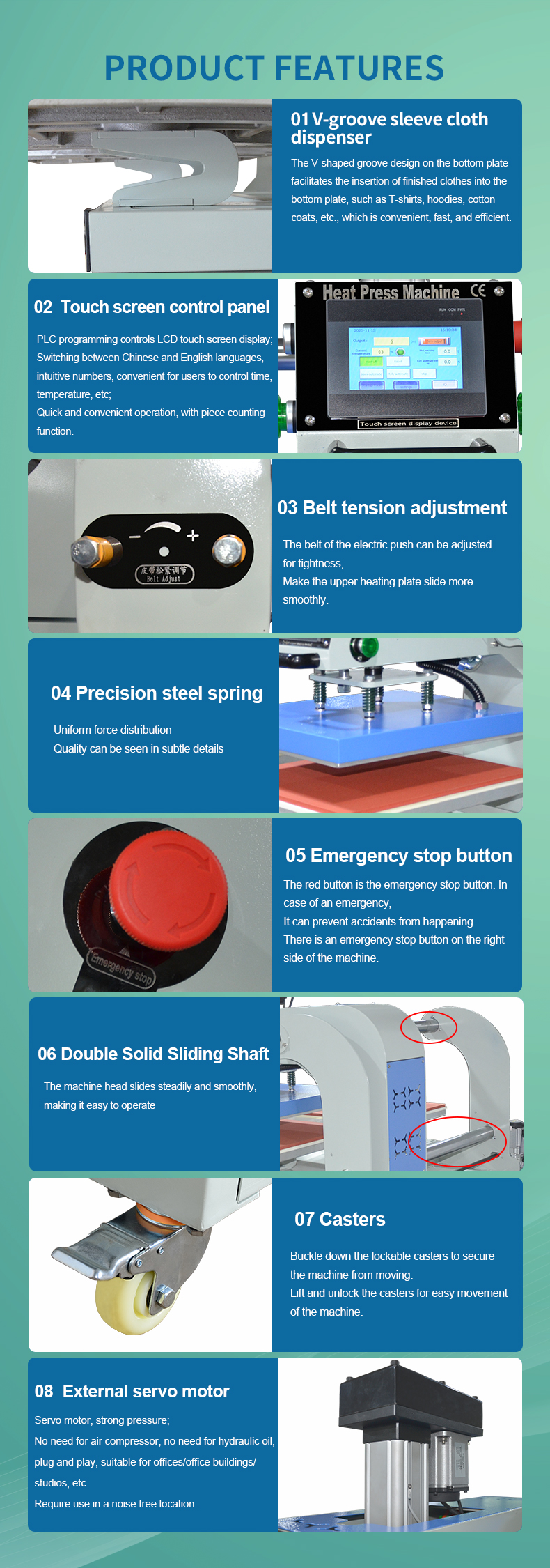 Full Automatic Electric Mechanical Up-sliding Double Station Label Heat Press Machine with Flatbed Printer for Clothes factory