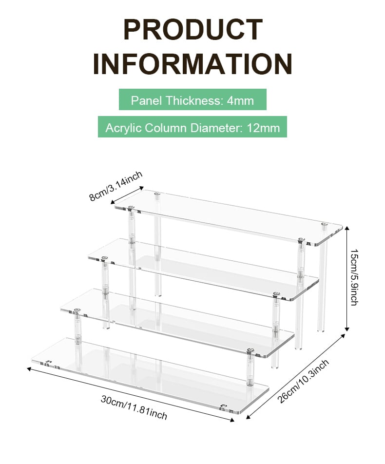 Modern Foldable Transparent Acrylic Organizer Display Rack for Buffet Treats Perfume Cupcake for Showcase for Durable factory