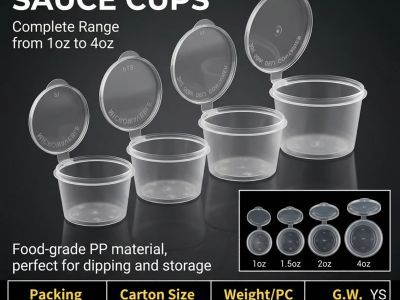 Disposable small condiment cups with lids