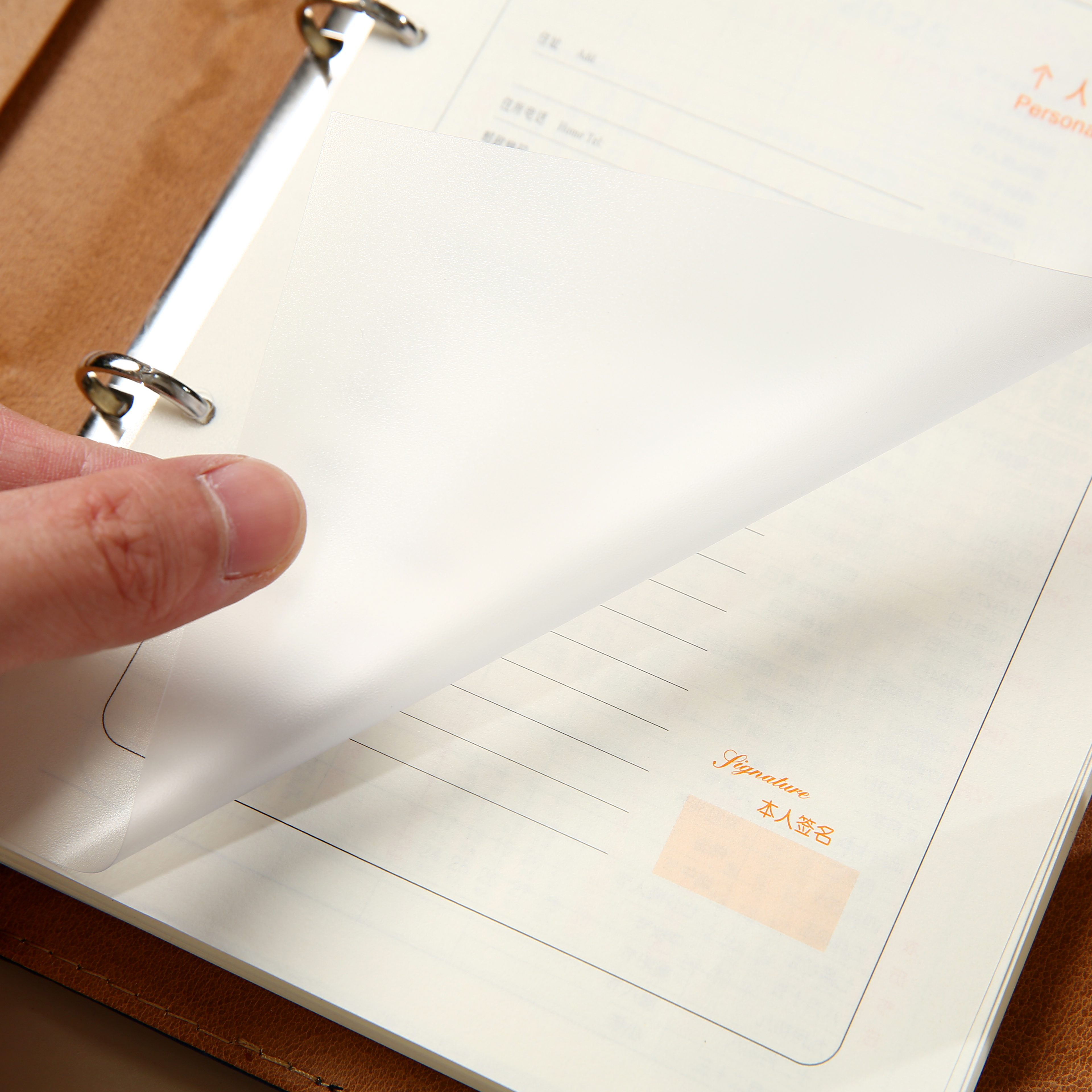 product ring binder pu leather a5 notebook durable journal stationery planner for loose leaf refillable notes interior card slot gift-8