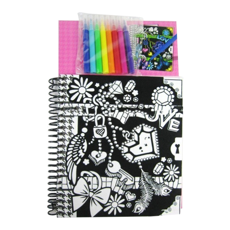 product a5 other educational toys stationery set spiral drawing book with color pen-5
