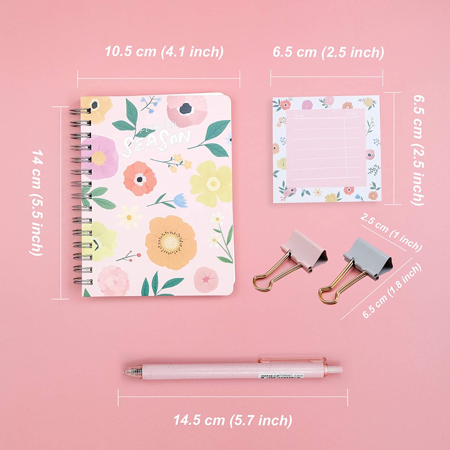 product stationery gift kit school supplies with notebook sticky notes pen clips for girls boys stationery set-9