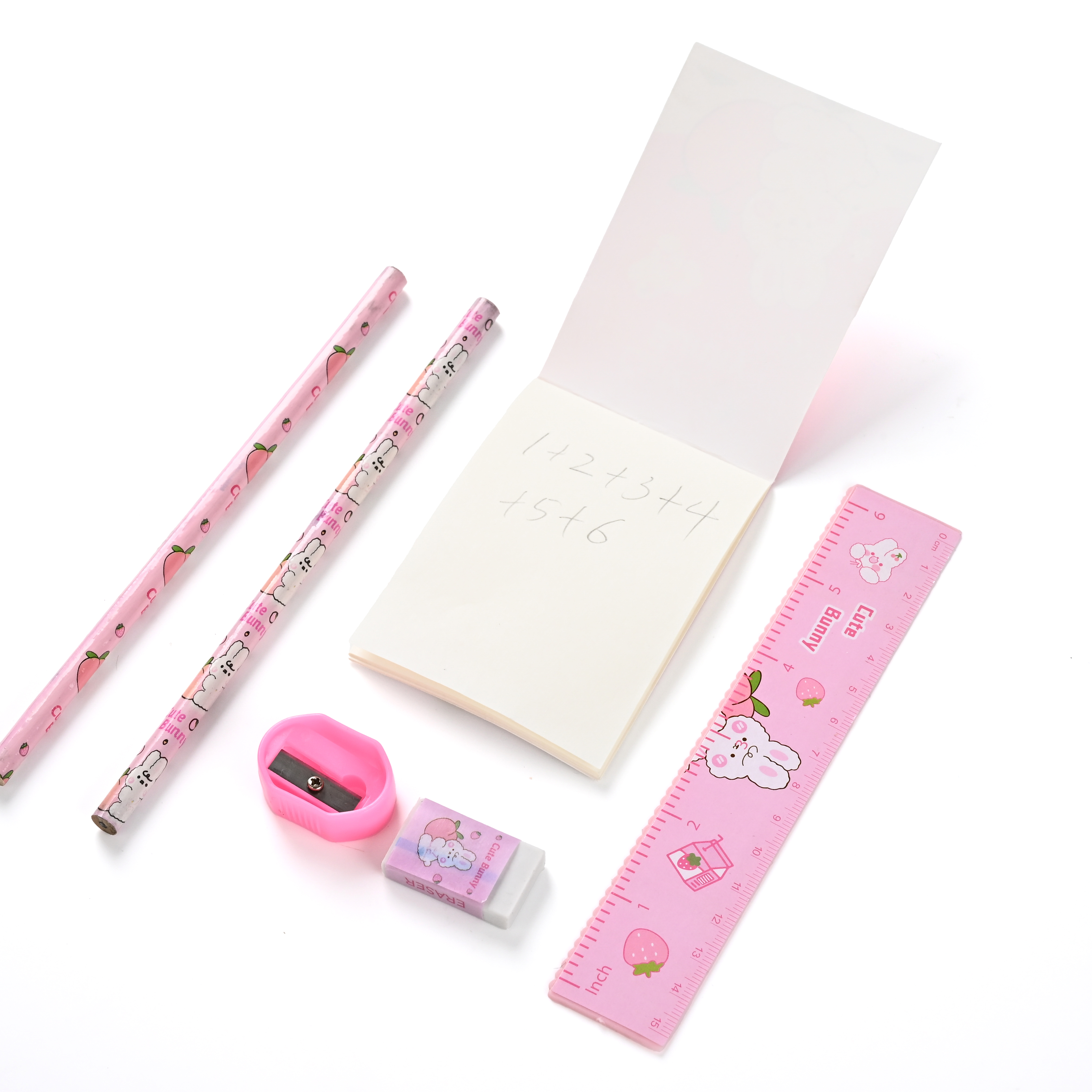 product hot cute student gift wholesale stationery set pencil eraser sharpener for primary school for classroom use-11