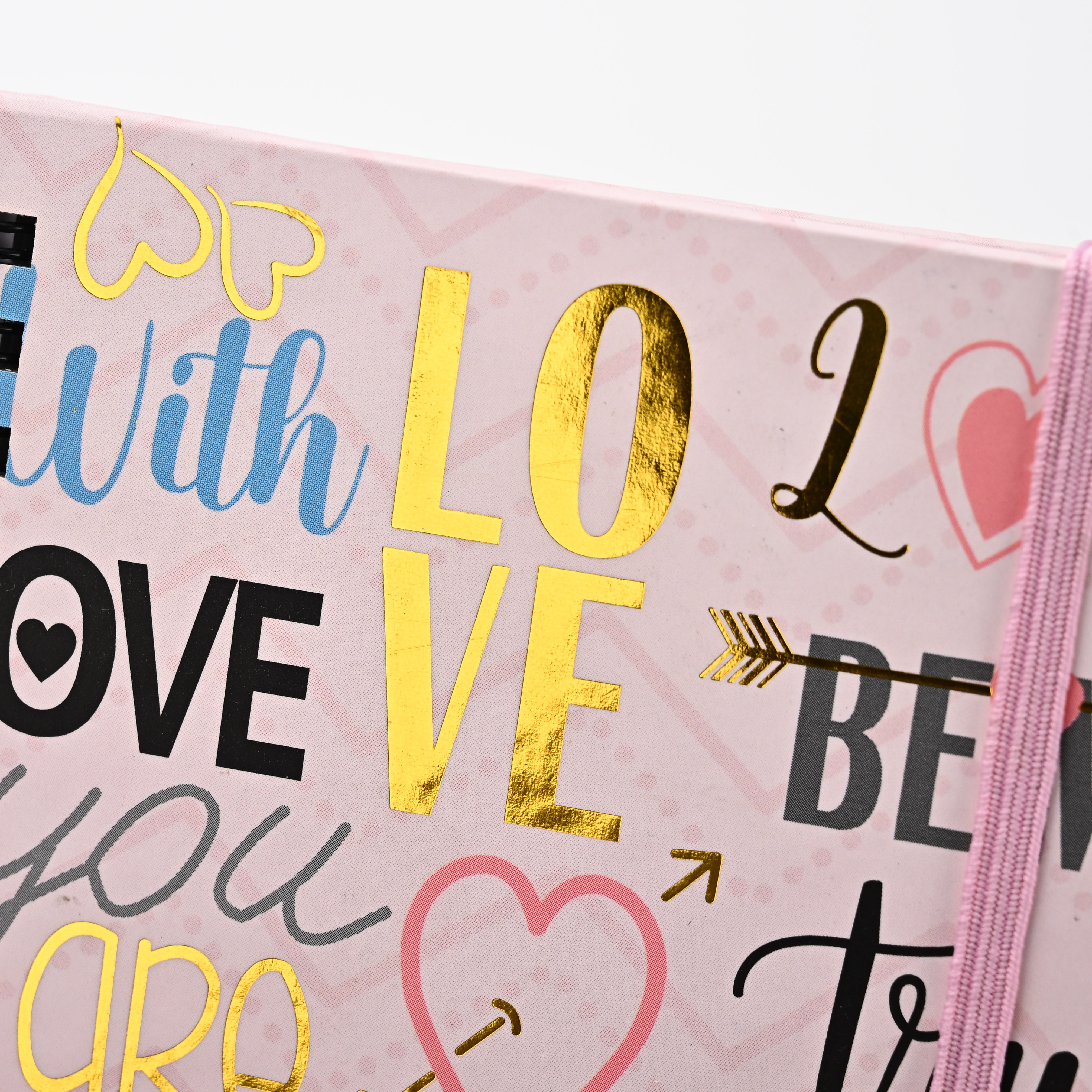 product love durable hardcover a5 typography notebook journal stationery diary for anniversary gift school supply with elastic band-7