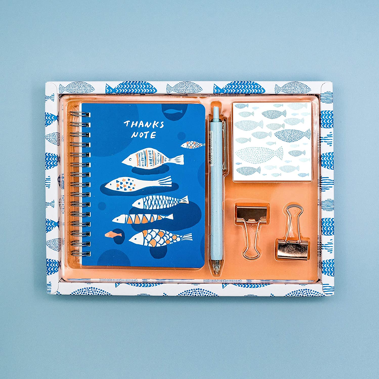 product stationery gift kit school supplies with notebook sticky notes pen clips for girls boys stationery set-5