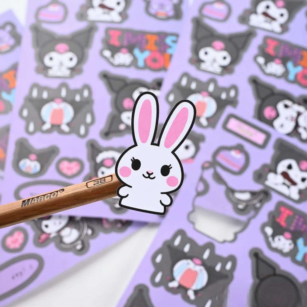 product purple bunny a5 luxury diary notebook with stickers card cute hardcover pu leather cover for girls daily journaling gift-11