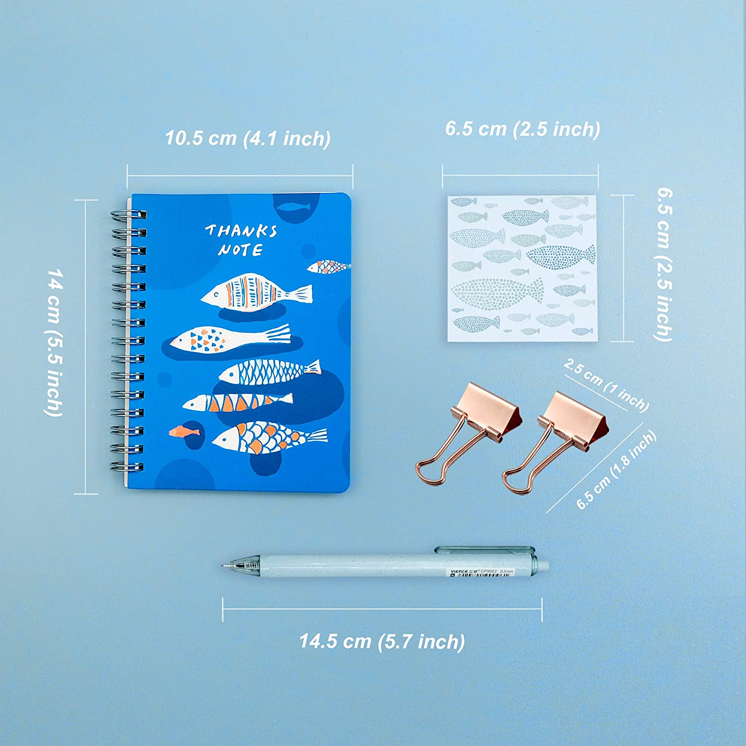 product stationery gift kit school supplies with notebook sticky notes pen clips for girls boys stationery set-6