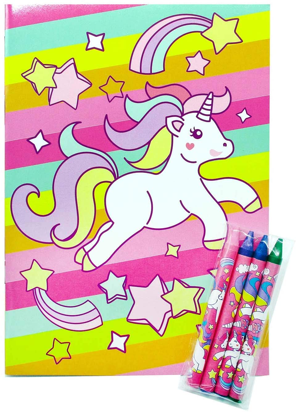 product unicorn coloring books with crayons party favor bag filler party supplies prizes rewards kids school stationery set-6