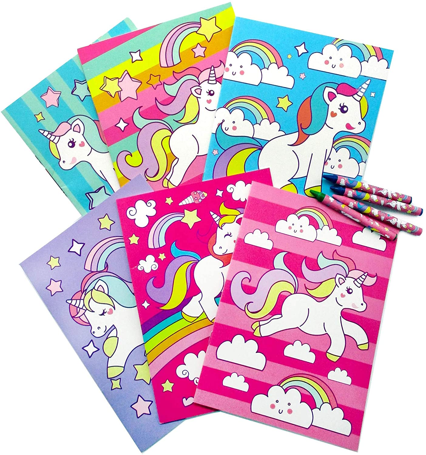 product unicorn coloring books with crayons party favor bag filler party supplies prizes rewards kids school stationery set-4