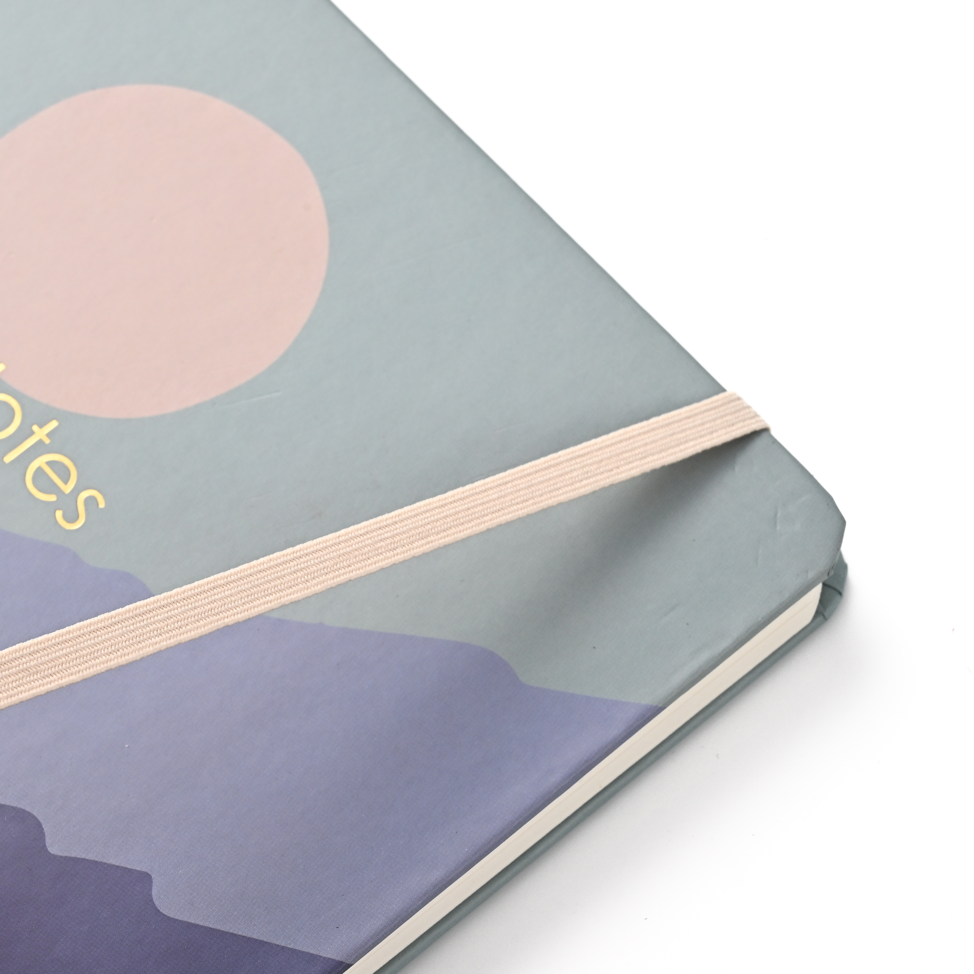product landscape print hardcover a5 journal notebook planner for travel office use with pink elastic band gift-7