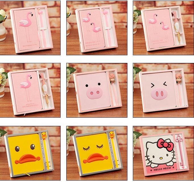 product kid stationery 1018cm cartoon unicorn travel journal paper notebook gift set with pen for girls-7