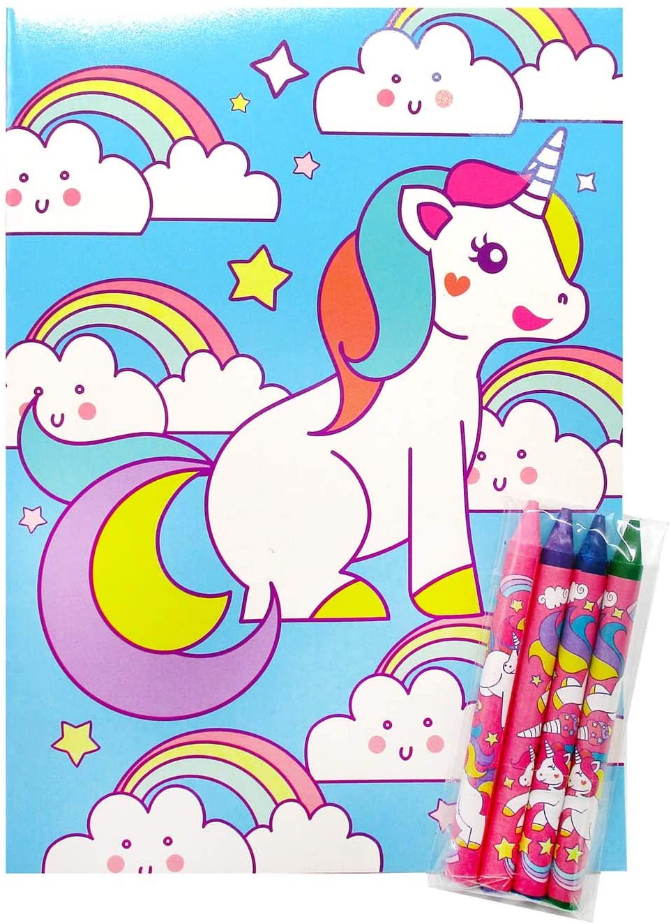 product unicorn coloring books with crayons party favor bag filler party supplies prizes rewards kids school stationery set-8