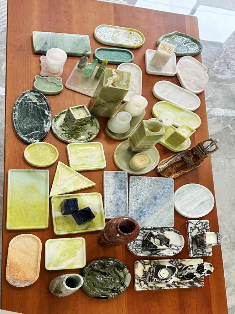 product quiet style light luxury natural cave stone tray for home decor creative jewelry aromatherapy storage desktop ornaments-12