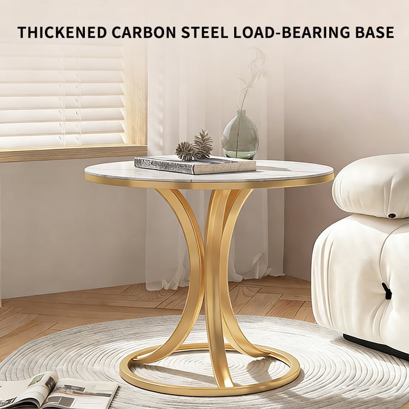 Modern X-Shaped Marble Side Table with 9mm Thick Stone Top and Carbon Steel Base, for Living Room Sofa Side Use factory