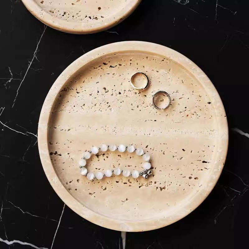 product quiet style light luxury natural cave stone tray for home decor creative jewelry aromatherapy storage desktop ornaments-4
