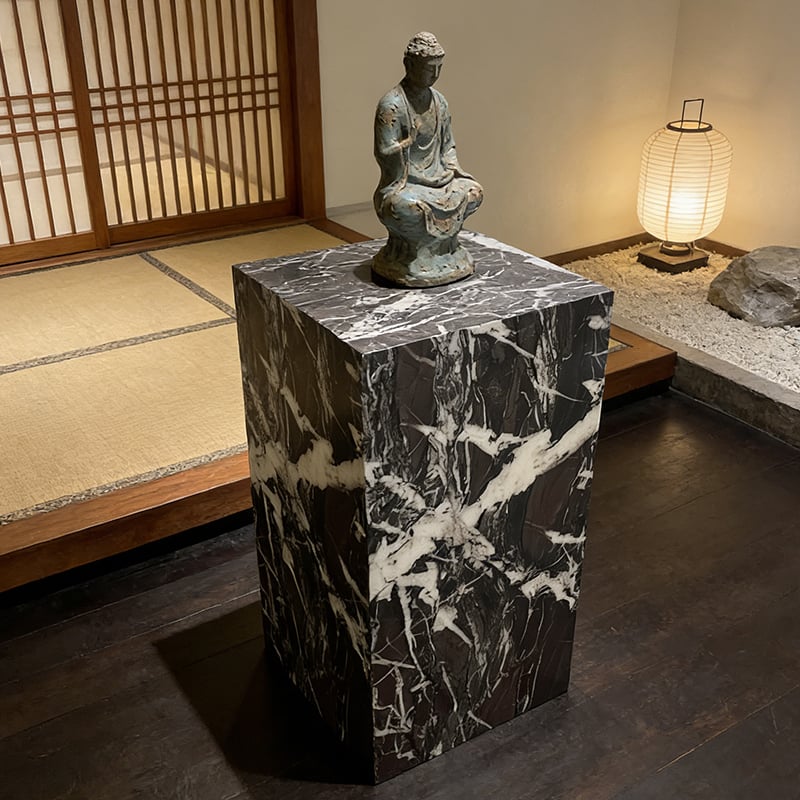 Luxury Modern Black White Marble Display Pedestal Sculpture Vase Art Decoration Stand Solid Stone Home Hotel Gallery manufacture
