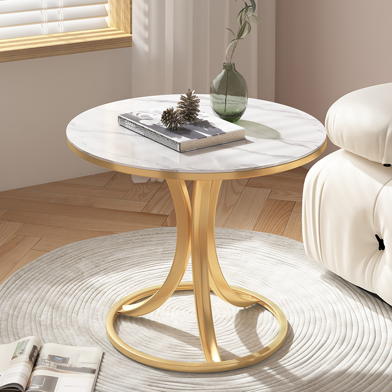 Modern X-Shaped Marble Side Table with 9mm Thick Stone Top and Carbon Steel Base, for Living Room Sofa Side Use details