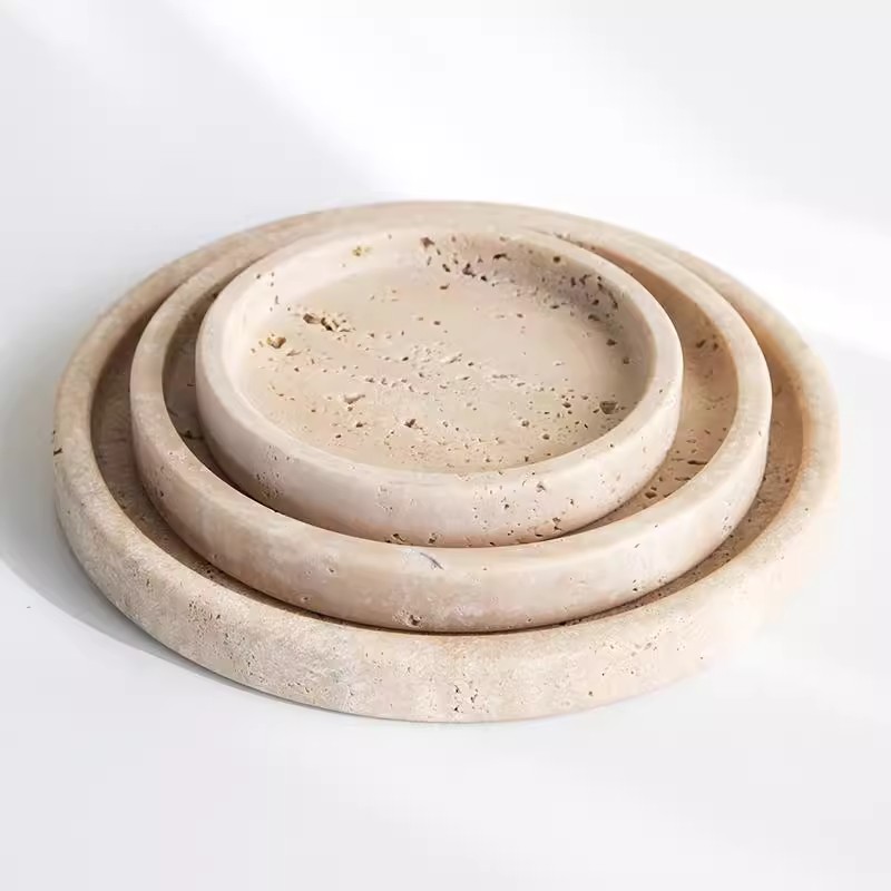 product quiet style light luxury natural cave stone tray for home decor creative jewelry aromatherapy storage desktop ornaments-3