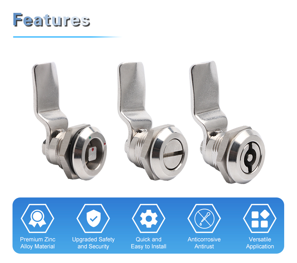 JK603 Different Shape Zinc Alloy Lock Cylinder Quarter Turn Cam Lock High Safe Industrial Cabinet Lock supplier