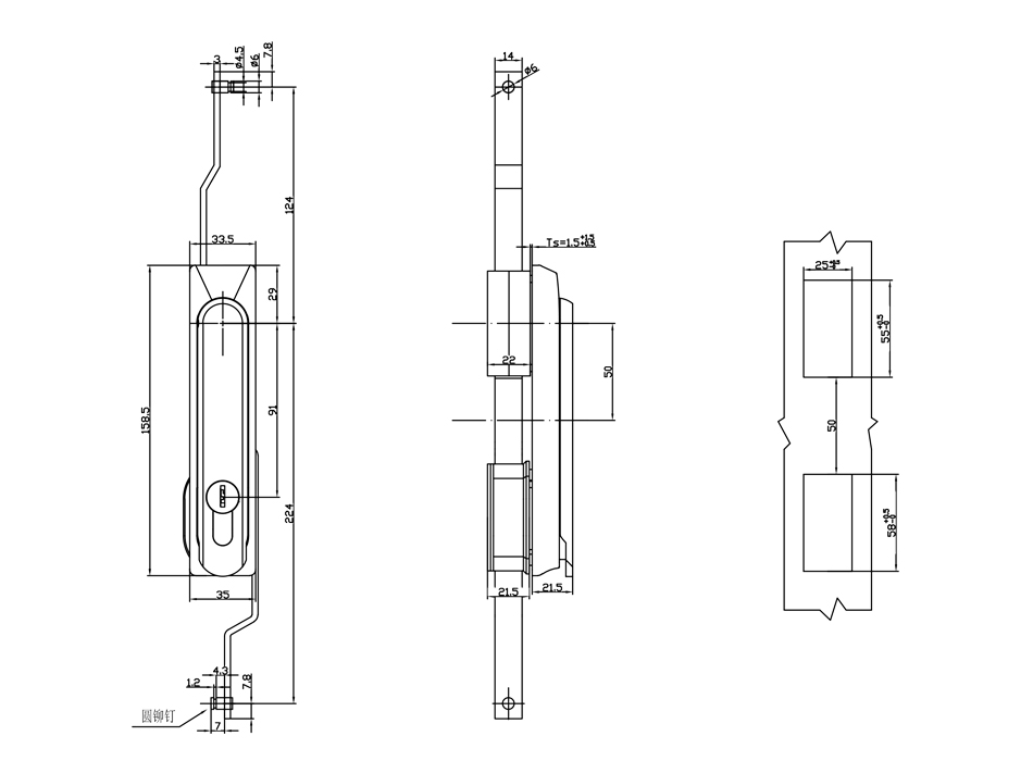 LG101 Industrial Electric Communication Lock Cylinders Pull Rod Swing Handle Cabinet Door Lock for Wholesale manufacture