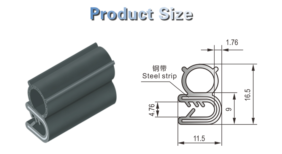 MFT1002 Low Price Black EPDM Rubber Sealing Strip for Car Windshield supplier