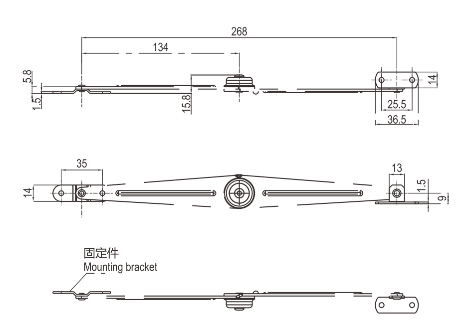 XW602 Door & Window Accessories Furniture Hardware Left or Right Open Toggle Door Stopper Closer factory