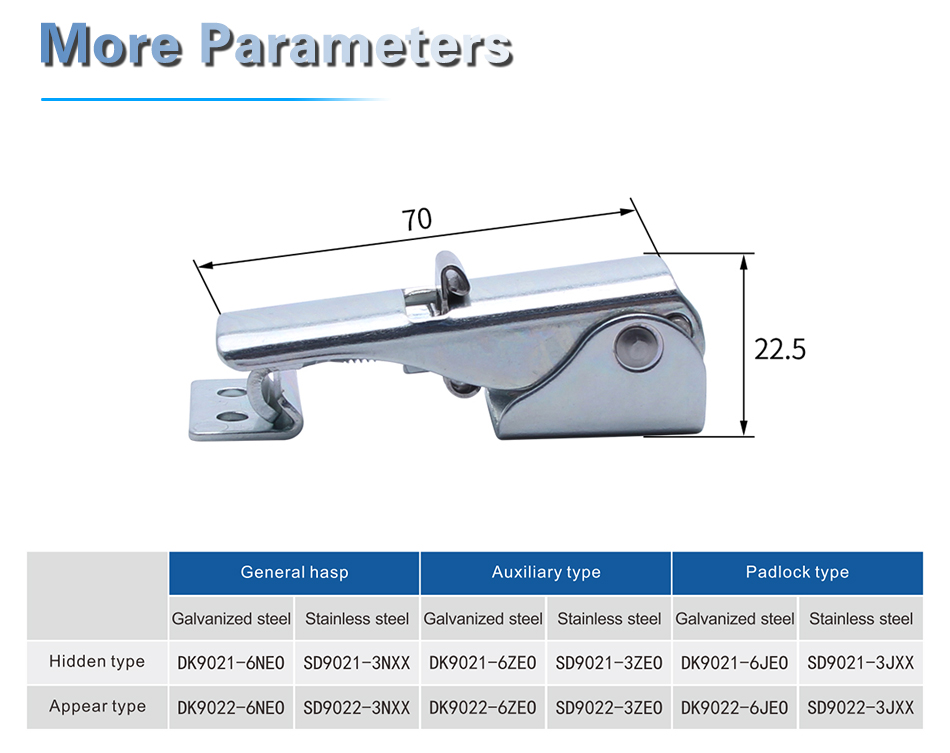 product dk902 high quality safety industrial hardware stainless steel draw latch for chassis and cabinet-6