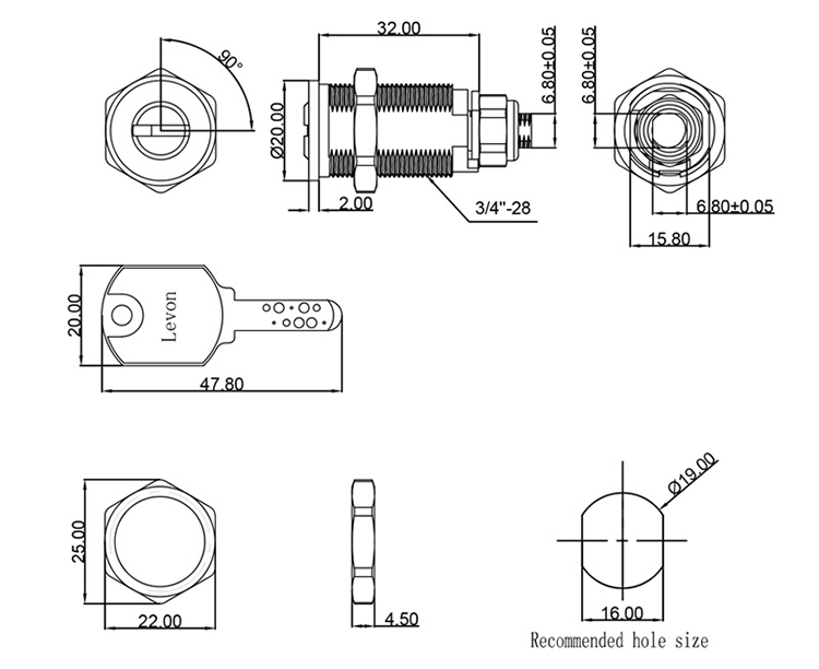 High Quality JK531 Safe Box Dimple Lock Bump Key Vending Machine Lock Atm Cylinder Cam Lock for Cabinet details