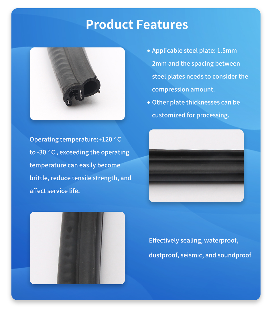 MFT1002 Low Price Black EPDM Rubber Sealing Strip for Car Windshield factory