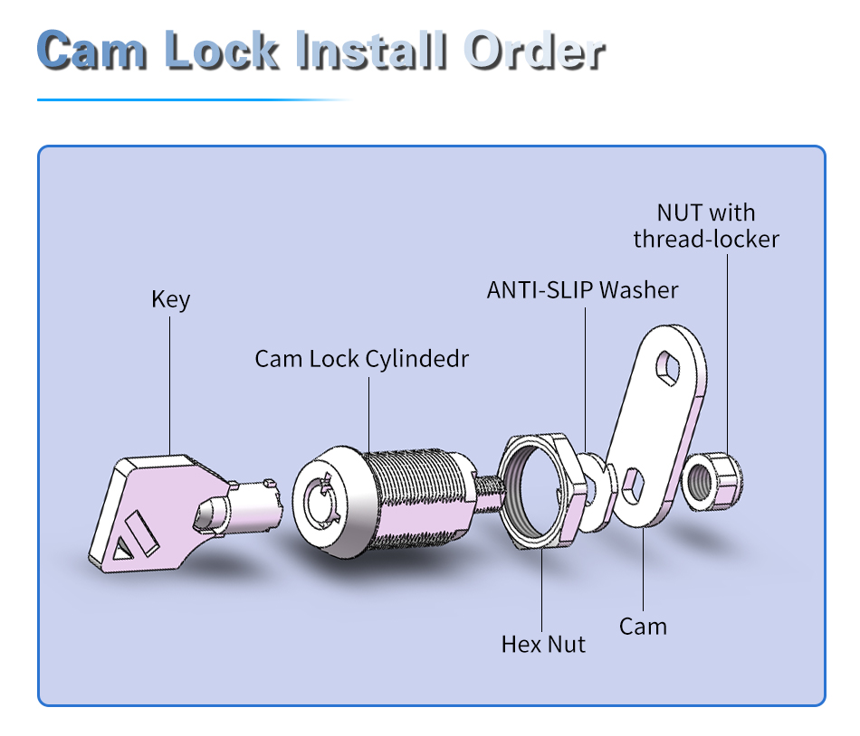JK600 High Quality Triangle Key Wing Knob Barrel Lock Cylinder Bright Chrome Plated Waterproof Cam Lock manufacture