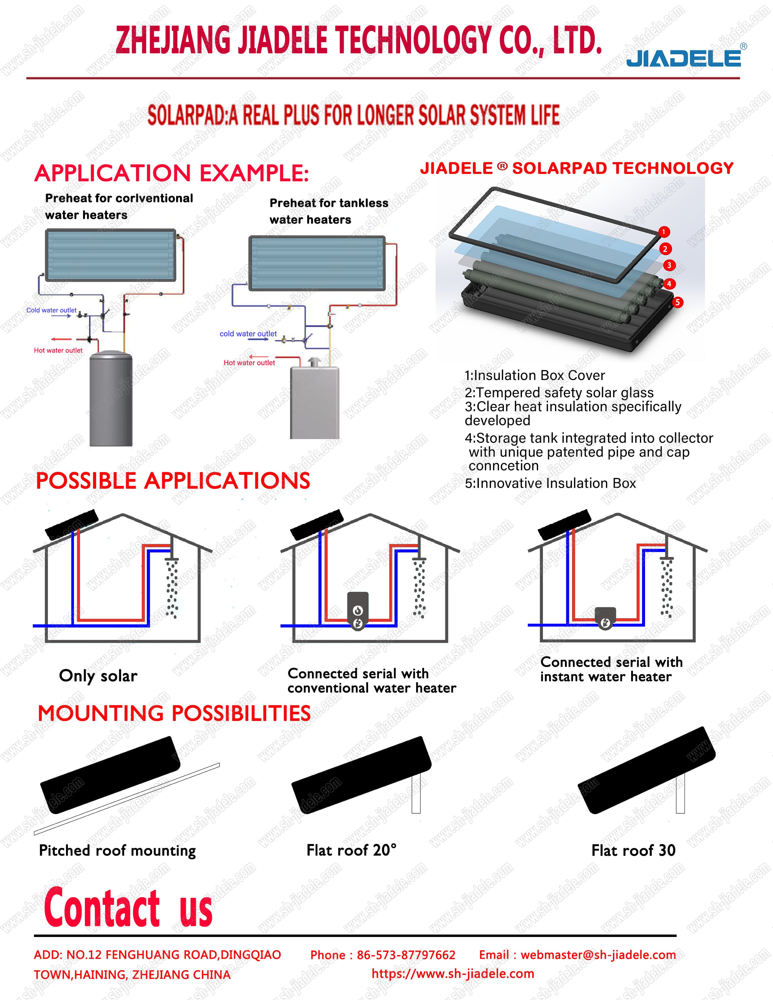 JIADELE chauffe eau solaire tankless 200L Compact Calentador de agua Solar PV Panels Hot Water Heater System manufacture