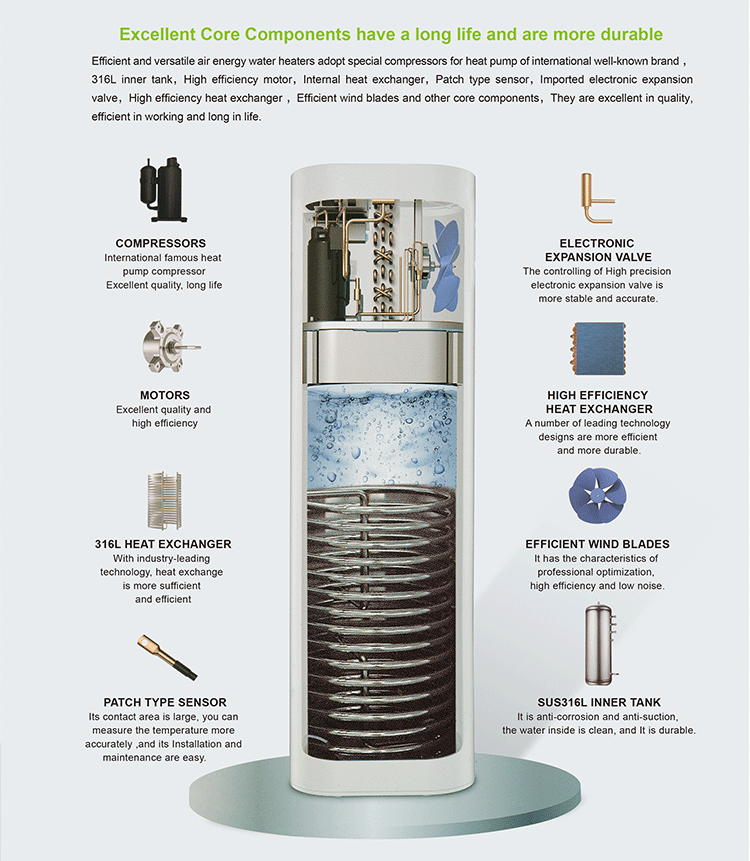 Residential all in one air to water heat pump manufacture
