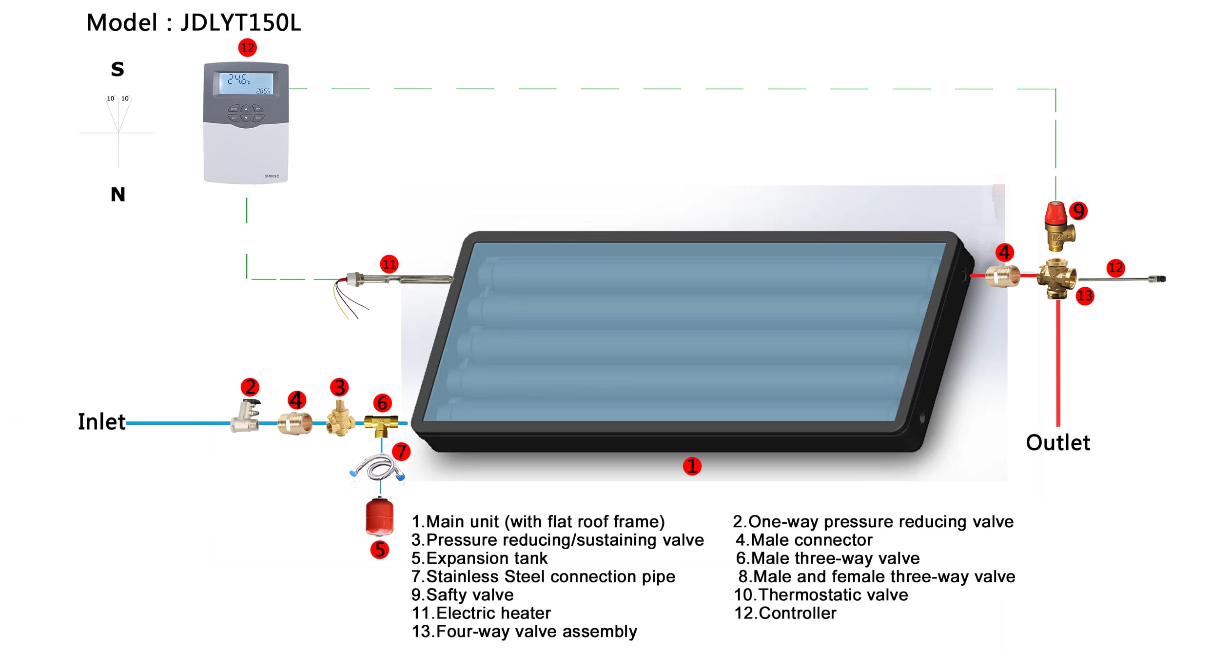 Tankless Pressurized Solar Integrated Water Heater details