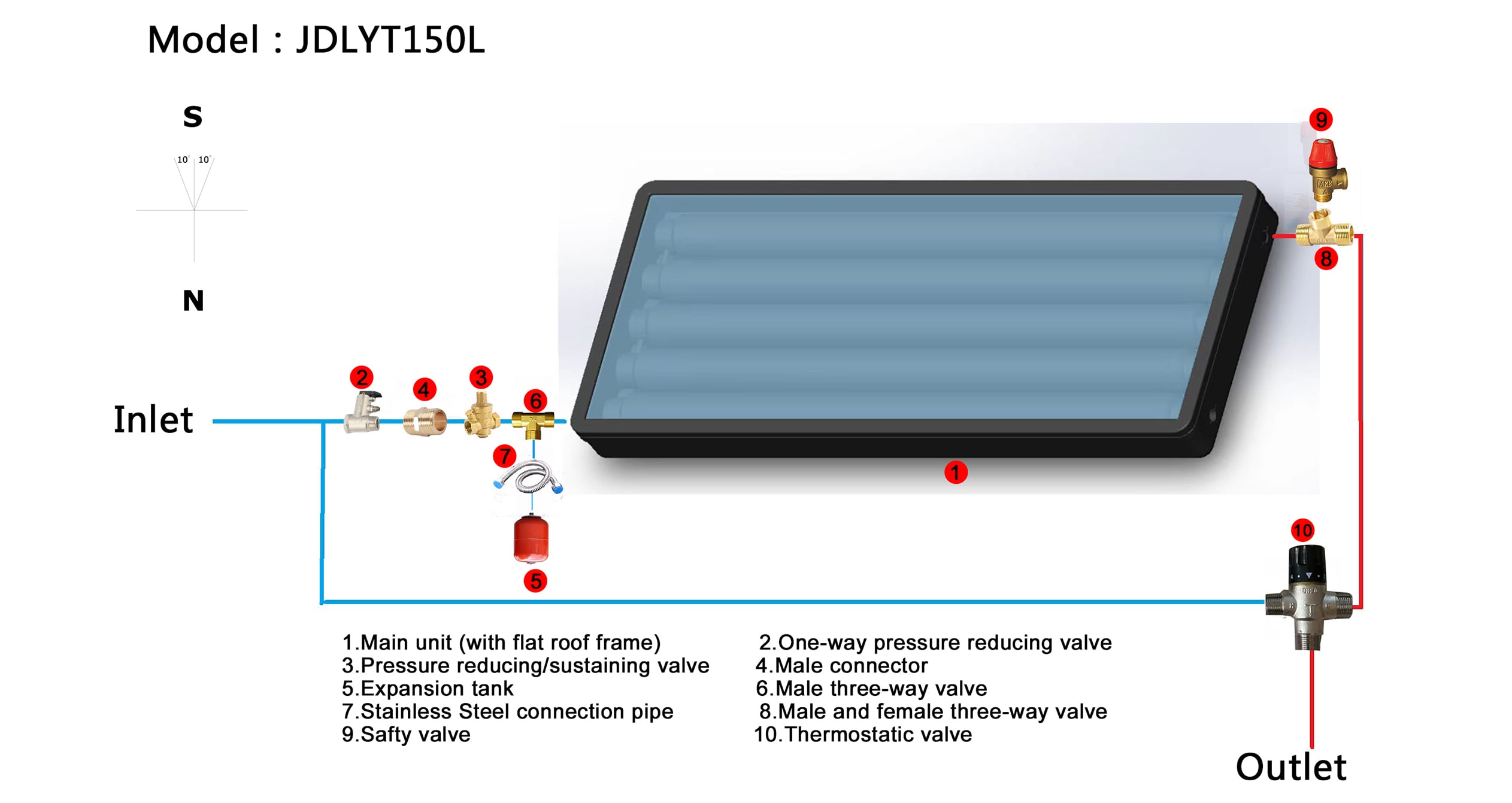 Tankless Pressurized Solar Integrated Water Heater factory